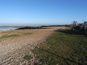 Whitstable beach from the site of the proposed development