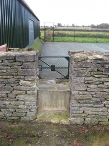 Footpath across tennis court