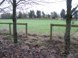 Gaps in fence to clear footpath