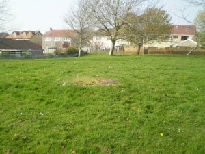 Village green at Bishop's Grove, Sketty, Swansea, registered in 2008