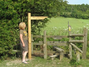 Hilary Hunt, Pat Wilson's daughter, at the fingerpost