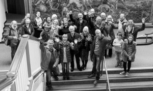 Nympsfield Residents Action Group celebrate at Shire Hall Gloucester after a Gloucestershire CC committee meeting confirms their successful village green application. Photo: Mark James 