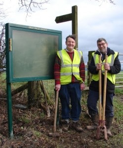 Peter, Maurice and the new notice-board