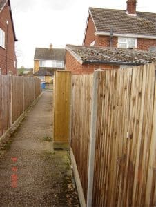 Fencing encroached on the public footpath