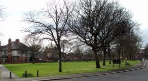 The green at Wallsend, Northumberland, registered by the society. ©copyright Christine Westerback and licensed for reuse under this Creative Commons Licence.