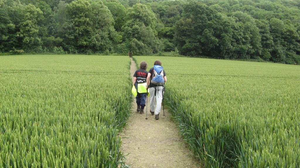 A well-marked path to the Wrekin in Telford