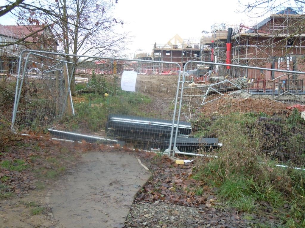 Farndon Fields public bridleway blocked