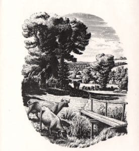 The frontispiece to the country code booklet, published in 1951 by the National Parks Commission. Drawing by James Lucas.