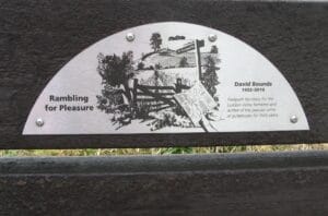 Detail of the plaque for the bench