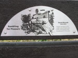 Detail of the plaque for the bench