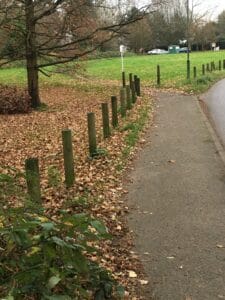 Site of raised footway proposed at Hare Lane, Surrey