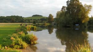 Day’s Lock with the village green to the left.