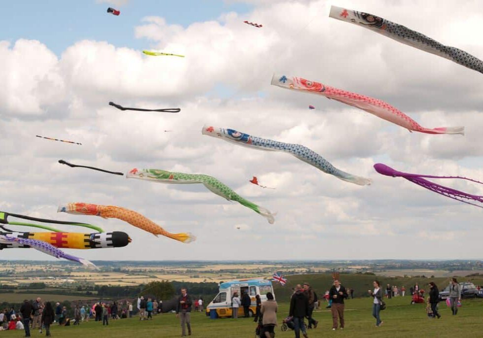 The kite festival on Dunstable Downs, common land on the Chiltern escarpment in Bedfordshire. Photo: Chris Walker.